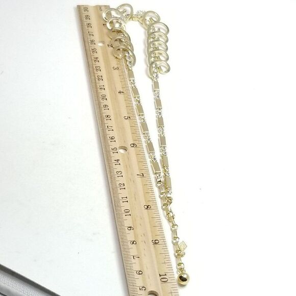 Vintage Sarah Coventry Gold Tone Rhinestone Spiral Collar Necklace, Adjustable - Picture 5 of 6